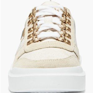 Cole Haan Grandpro Rally Sneaker Neutral Off White Beige Canvas Suede 9.5B